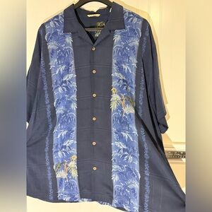 Tommy Bahama Blue Isles Hawaiian Camp Silk Shirt